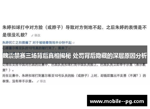 魏震禁赛三场背后真相揭秘 处罚背后隐藏的深层原因分析